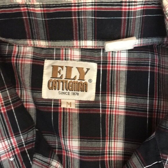 Ely cattleman western pearl snap button down shirt size medium - Picture 5 of 9
